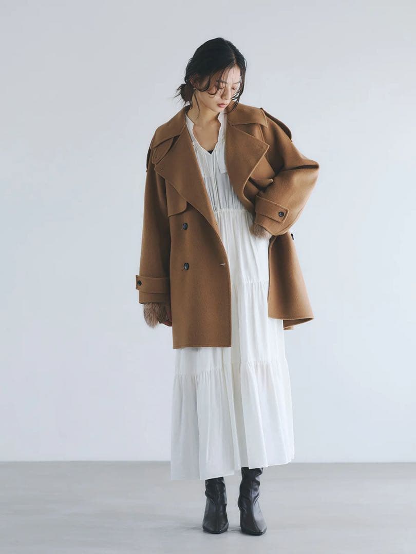 ✨️最終お値下げ✨️ anuans リバーウールミドルトレンチコート