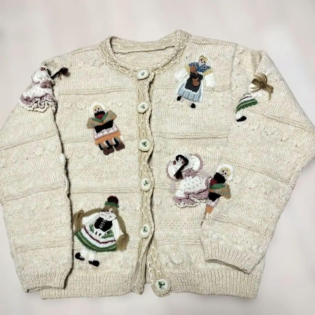 NOUGAT SUGAR　ヌガーシュガー　ニットカーディガン　刺繍　ヴィンテージ