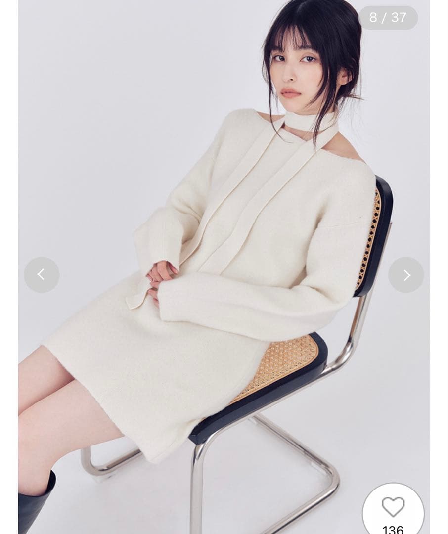 新品 フレイアイディー フォックスウールミニニットワンピース