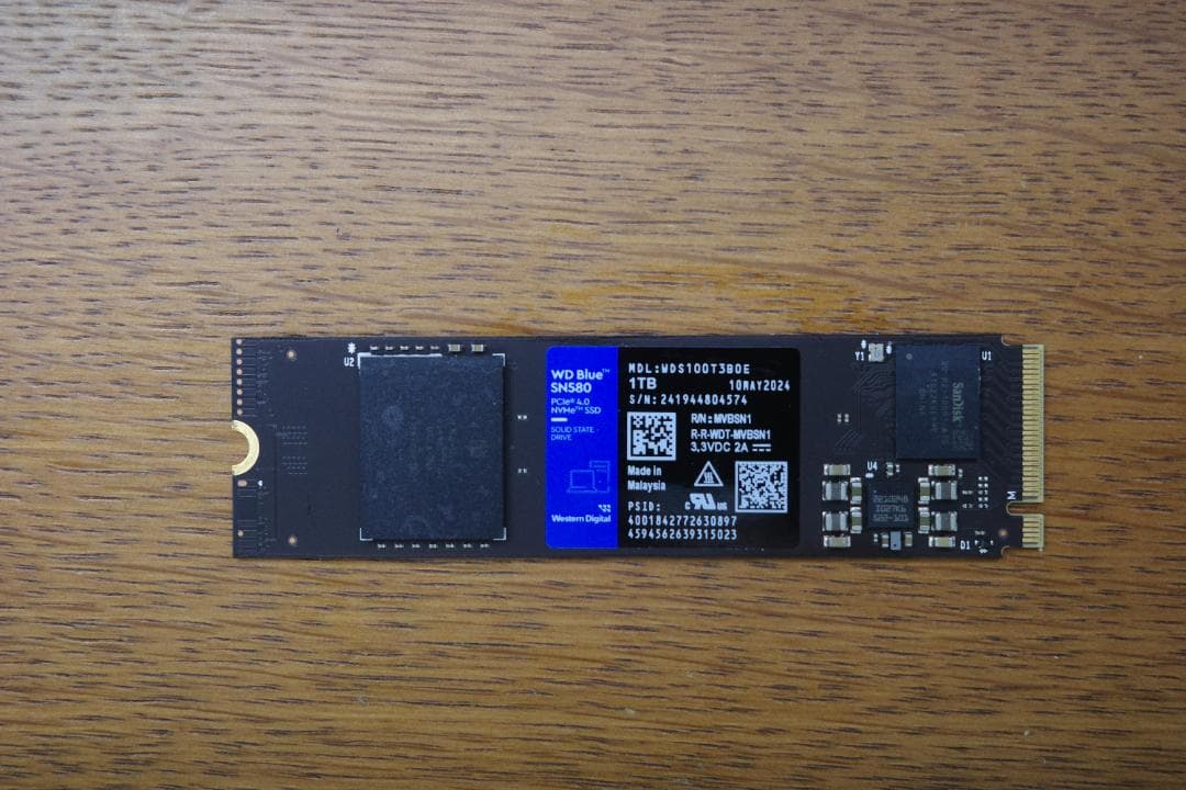 WD Blue SN580 1TB NVMe SSD (使用時間55時間)