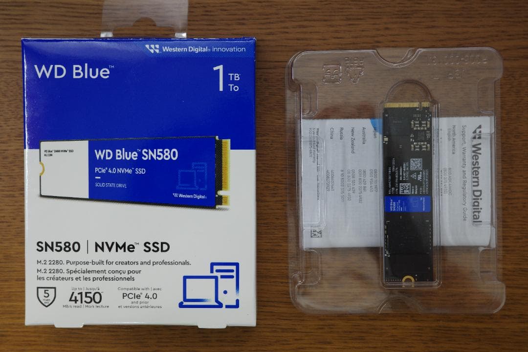 WD Blue SN580 1TB NVMe SSD (使用時間55時間)