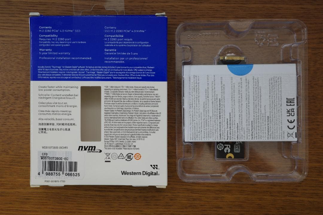 WD Blue SN580 1TB NVMe SSD (使用時間55時間)