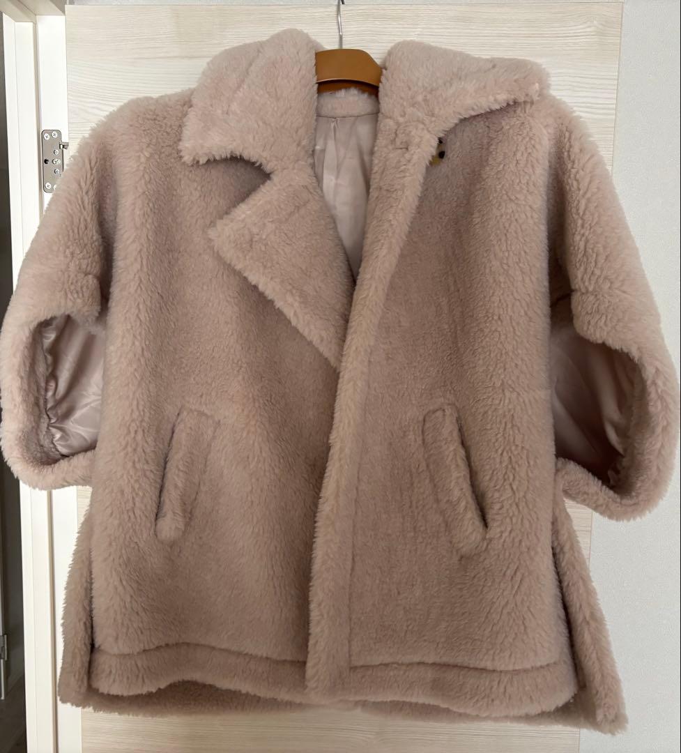 lilirena テディ ポンチョ ケープ コート