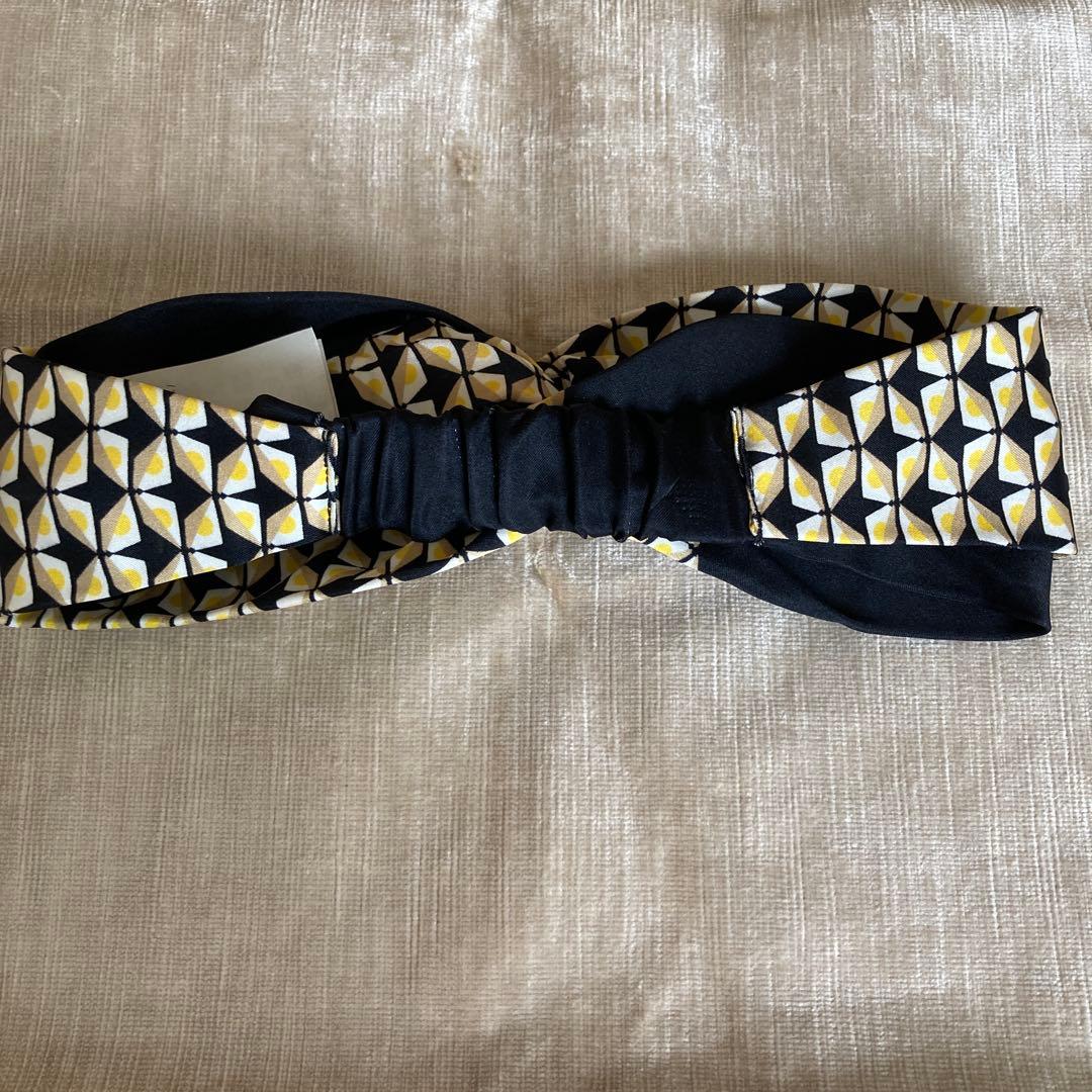 FENDI シルクヘアバンド 幾何学模様