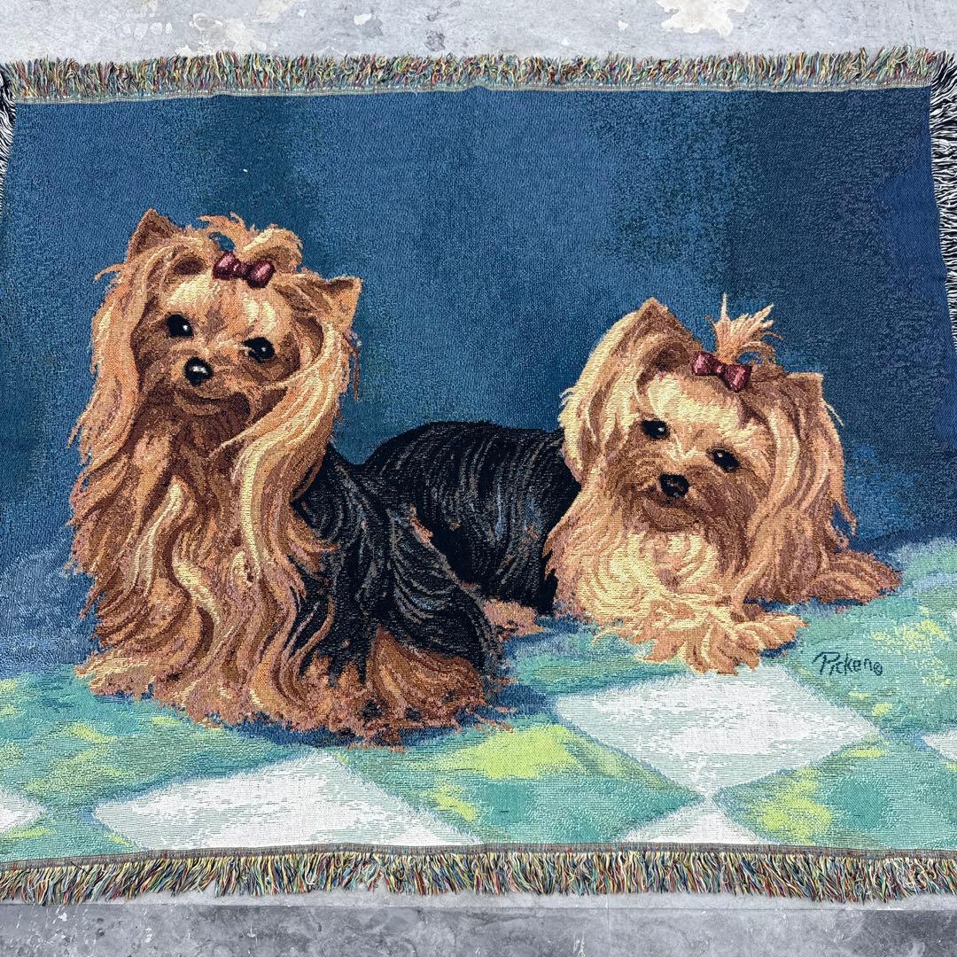 犬　ヨークシャーテリア　マルチカバー　ソファーカバー　ラグ　125x156