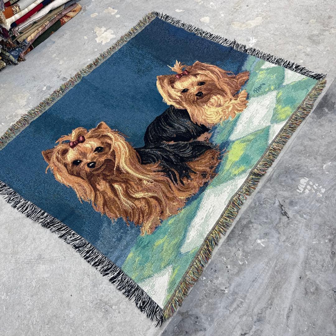 犬　ヨークシャーテリア　マルチカバー　ソファーカバー　ラグ　125x156