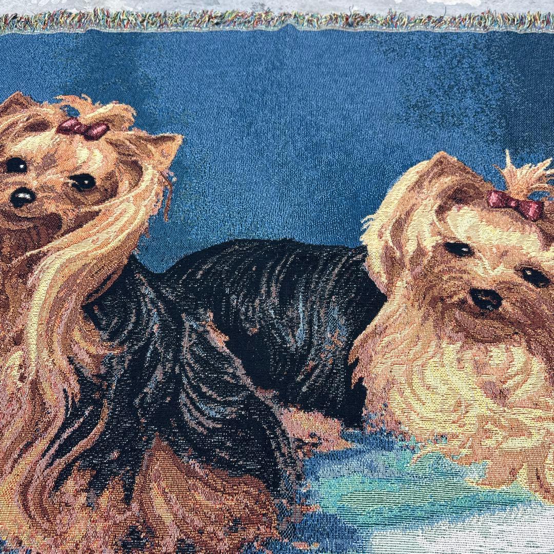 犬　ヨークシャーテリア　マルチカバー　ソファーカバー　ラグ　125x156
