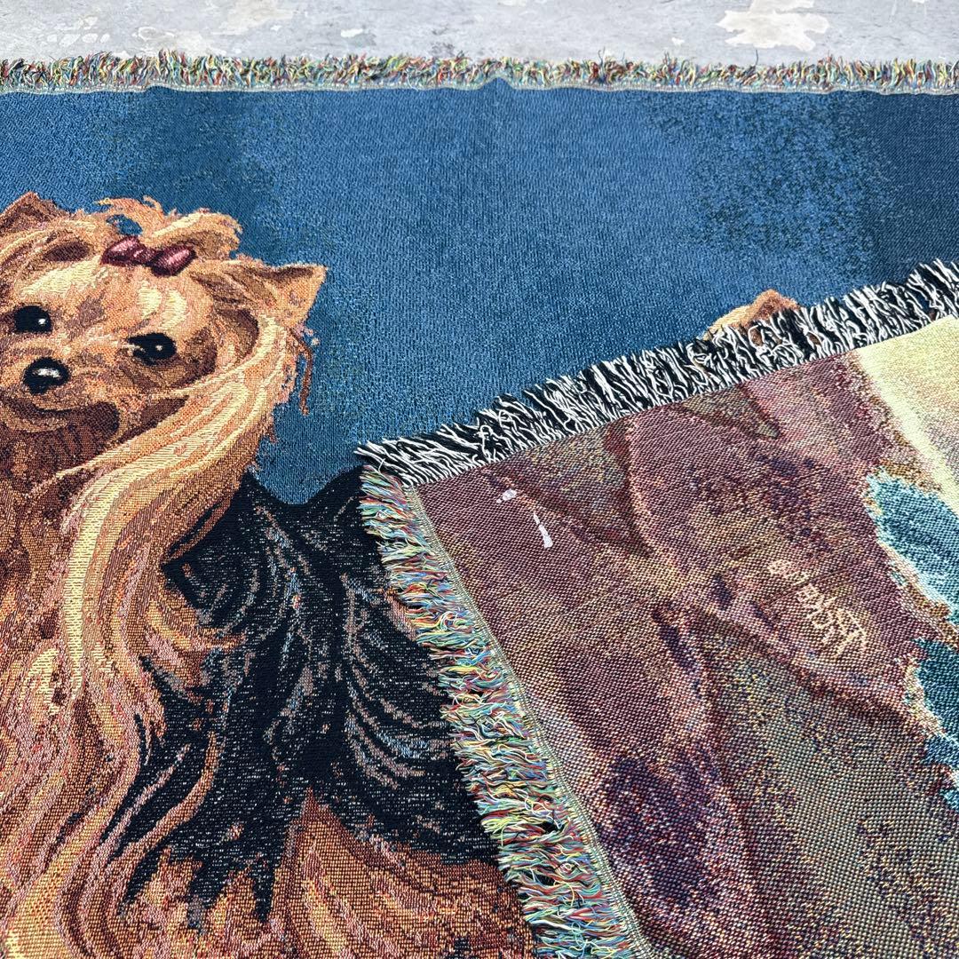 犬　ヨークシャーテリア　マルチカバー　ソファーカバー　ラグ　125x156