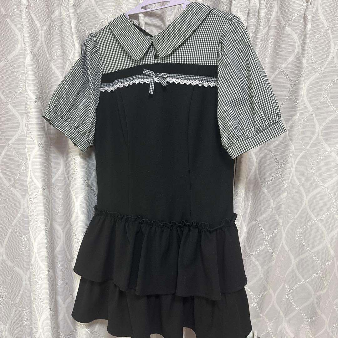 【即完売品】evelyn ドッキングティアードOP ブラック