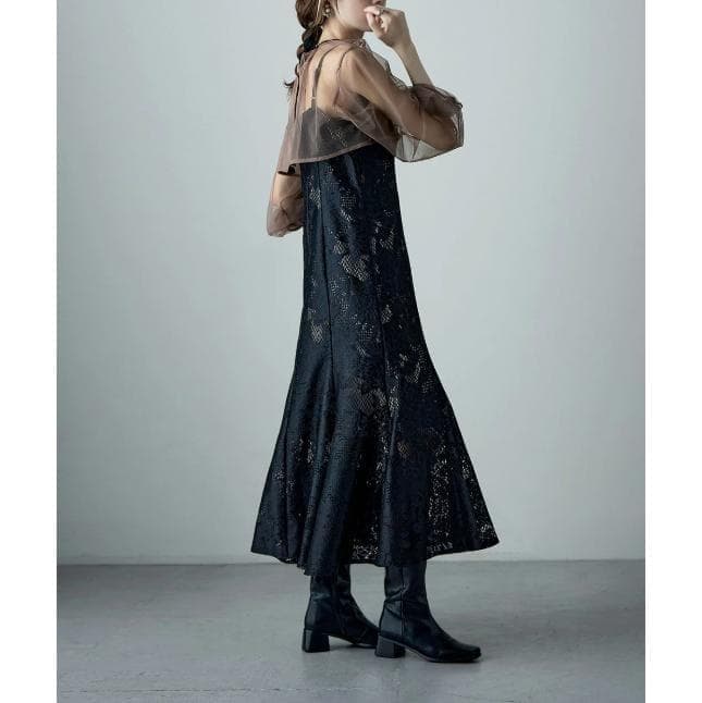 etoll. 3wayシフォンボレロ&レースキャミドレス S ワンピース 結婚式