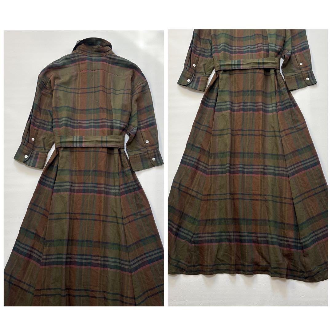 ポロラルフローレン 近年 チェック シャツ ワンピース ベルト ロング マキシ丈