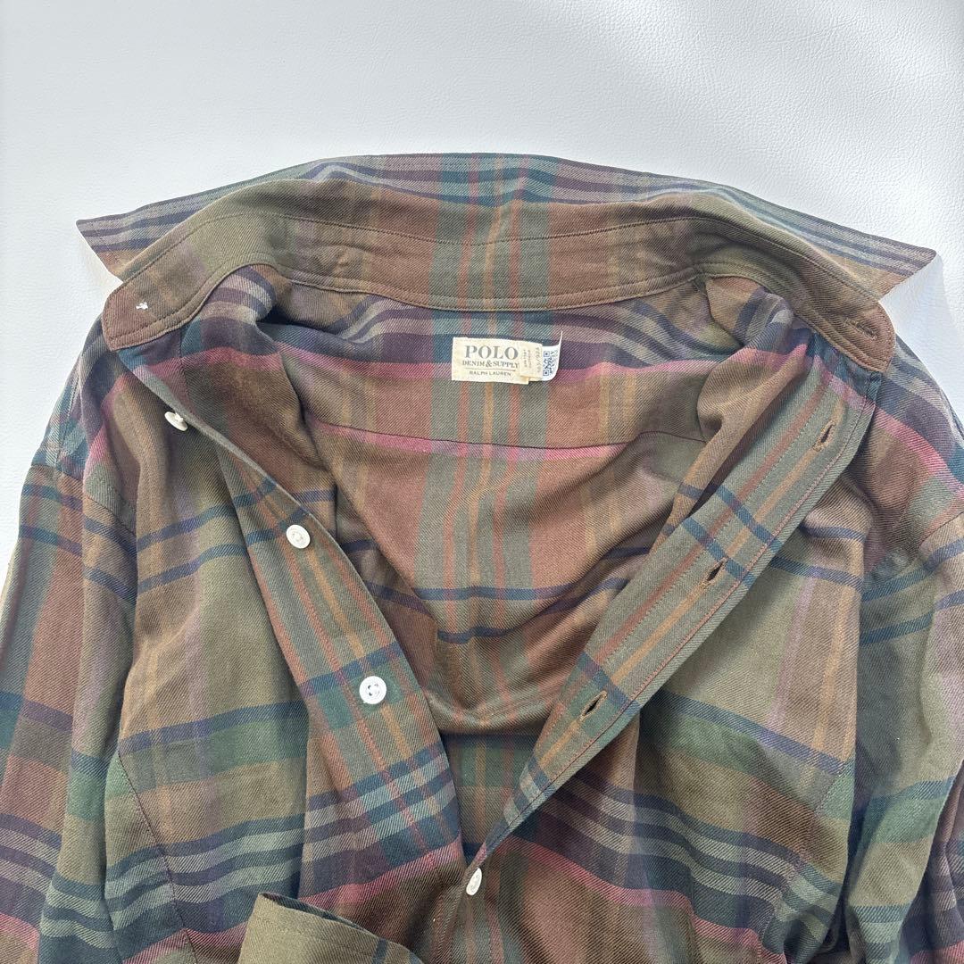 ポロラルフローレン 近年 チェック シャツ ワンピース ベルト ロング マキシ丈