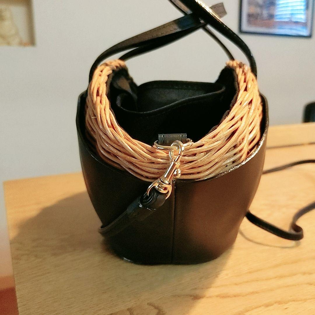 The Bagmati ウィッカー編み ラタン カウレザー 2way かごバッグ