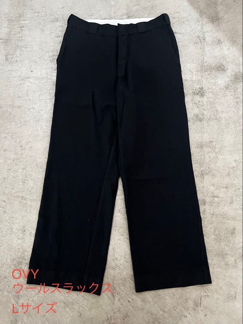 OVY Wool チノスラックス BLACK L ウール
