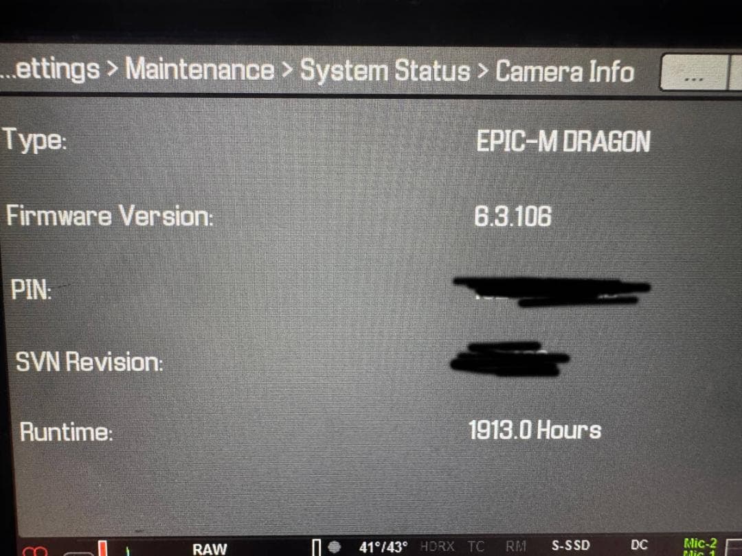 値下げ！名機！RED cinema camera EPIC DRAGON 6K
