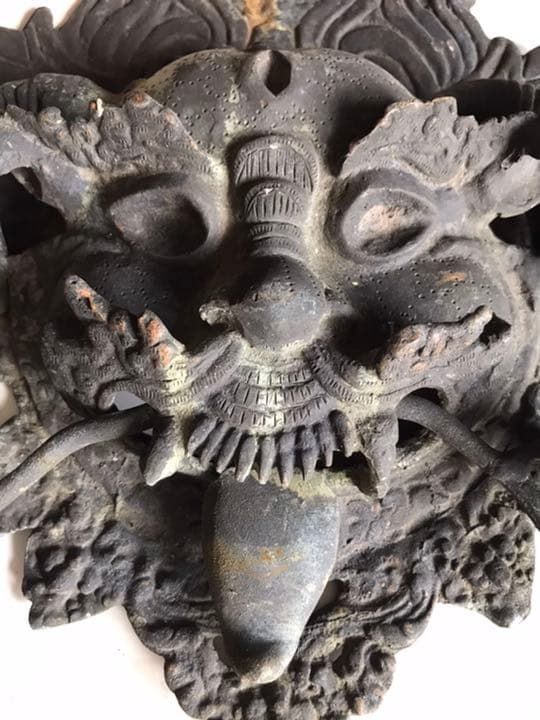 古董，古藝術品，龍頭置物，鎮宅，辟邪，古銅製，重4000克（旧家藏出し）