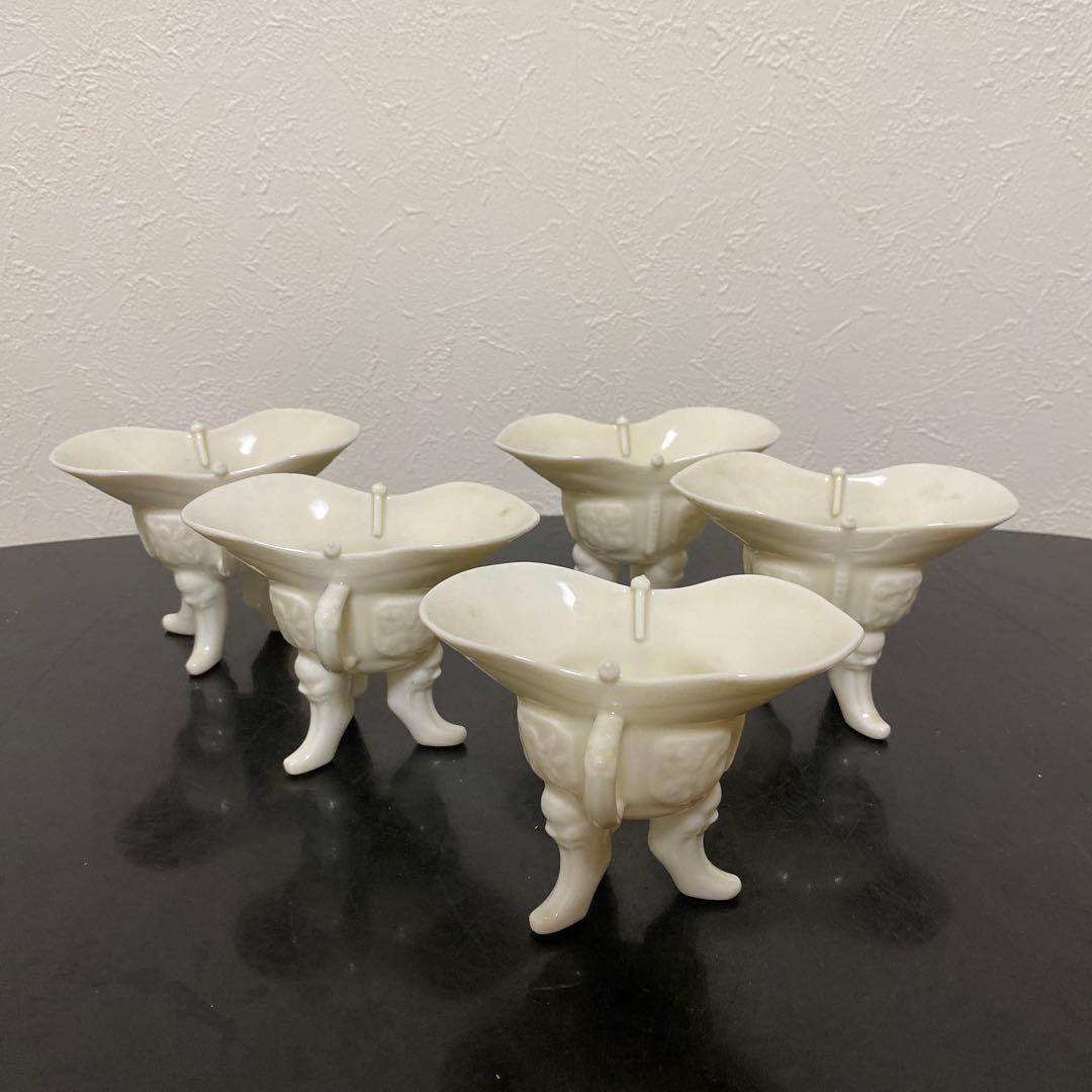 中国美術 徳化窯 白磁 三足爵