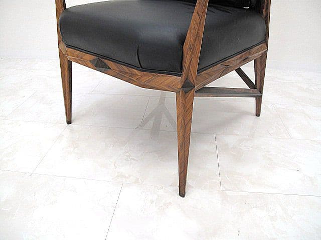 展示品ヴィンテージ アールデコ様式本革ハイバックパーソナルチェア 1人掛けソファ