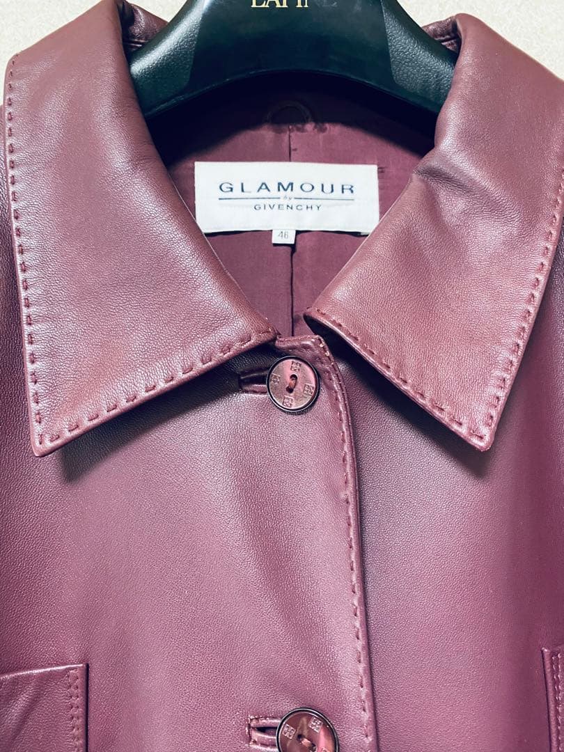 GIVENCHY レザーコート（ワインレッド）　サイズ46
