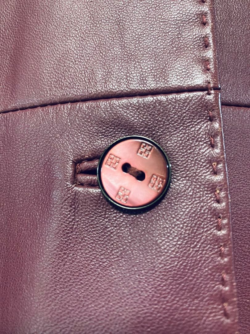 GIVENCHY レザーコート（ワインレッド）　サイズ46