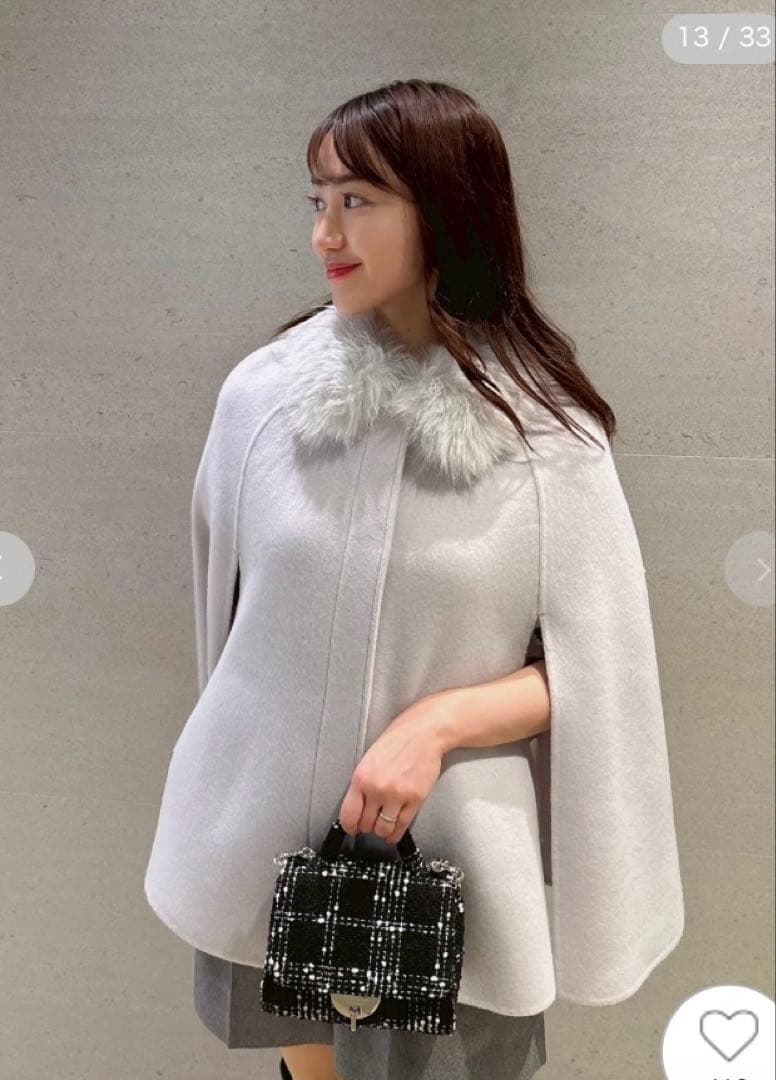 CELFORD セルフォード ファーティペットケープ LGRY ファーコート