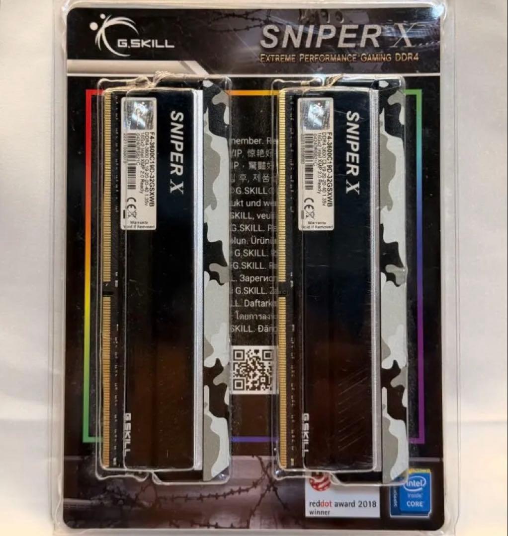 G.Skill DDR4 32GB メモリF4-3600C19D-32GSXWB