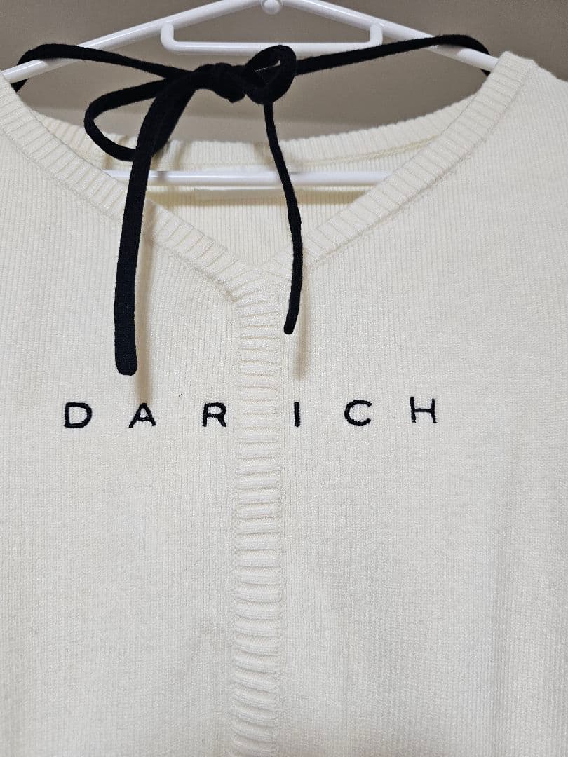 ダーリッチDarich ウエストオープンリボンデザインニットミニワンピース