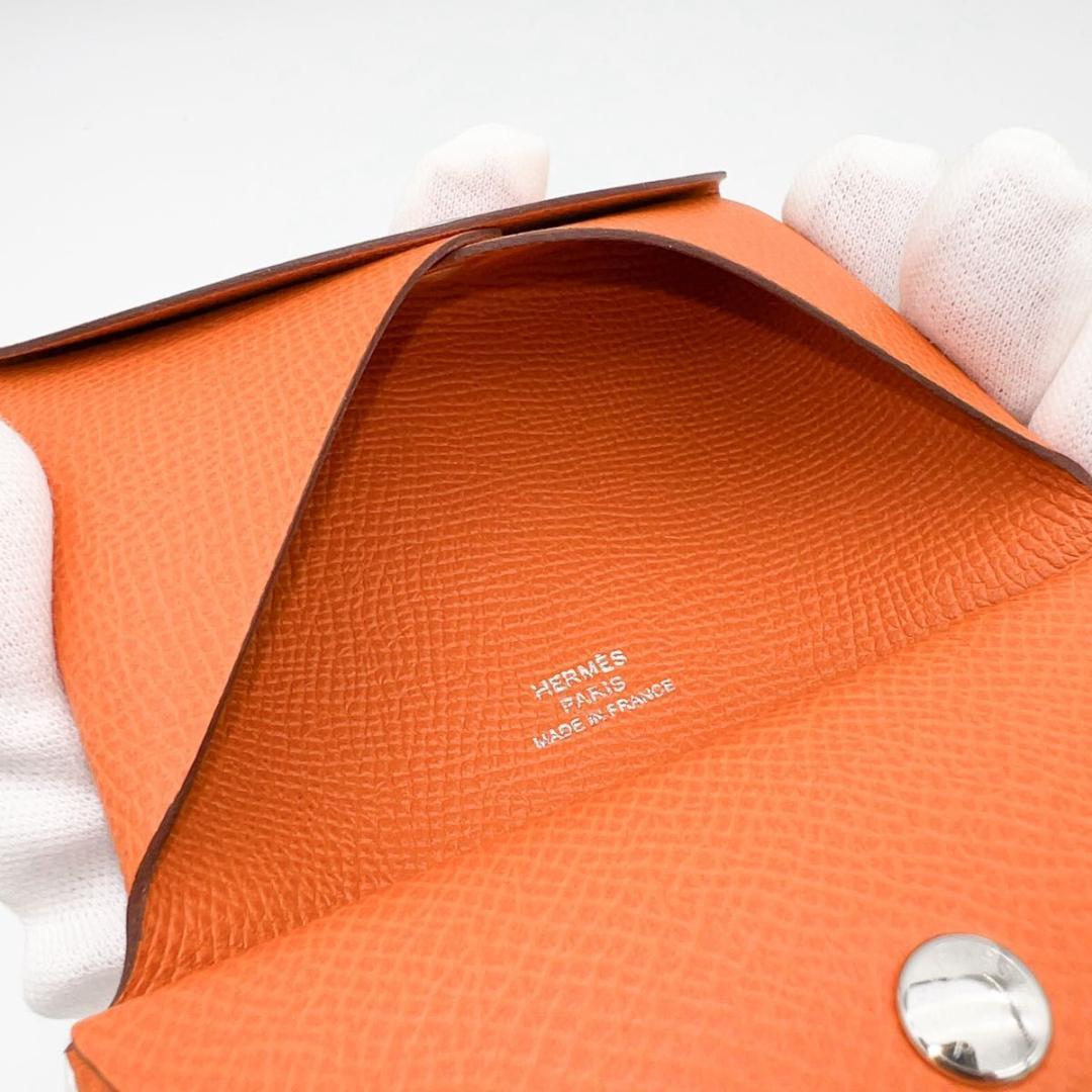 SALE【新品同様】エルメス ヴォーエプソン カルヴィ デュオ オレンジ U刻印