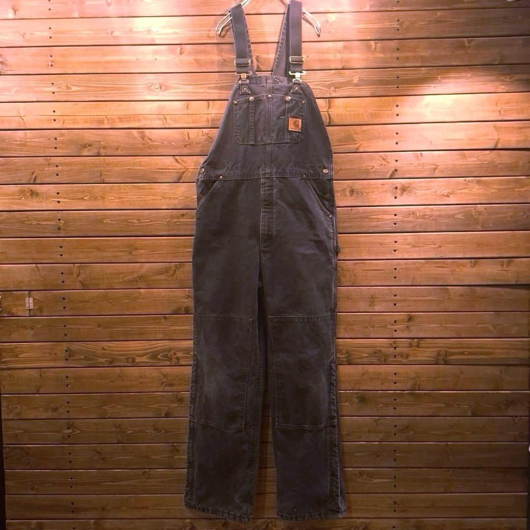 00s carhartt カーハート ダック地 ダブルニー オーバーオール 黒