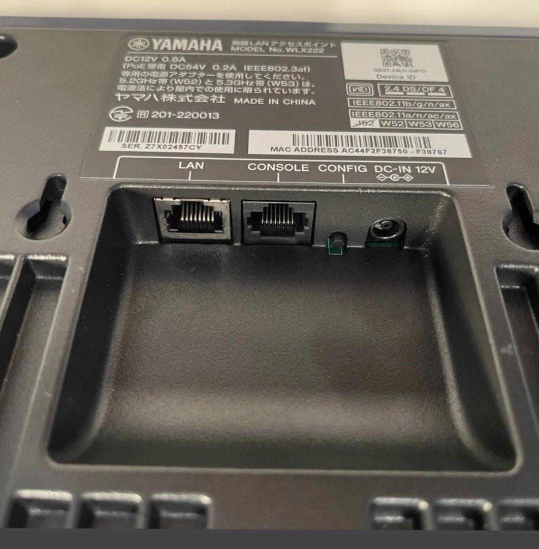 【動作確認済】YAMAHA WLX222(B) 無線LANアクセスポイント