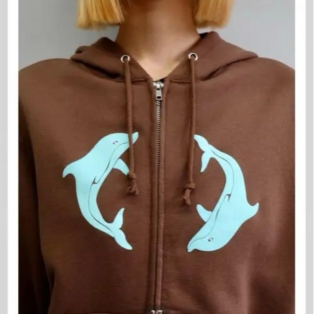 トップス Labyrins Two Dolphins Zip Hoodie shury