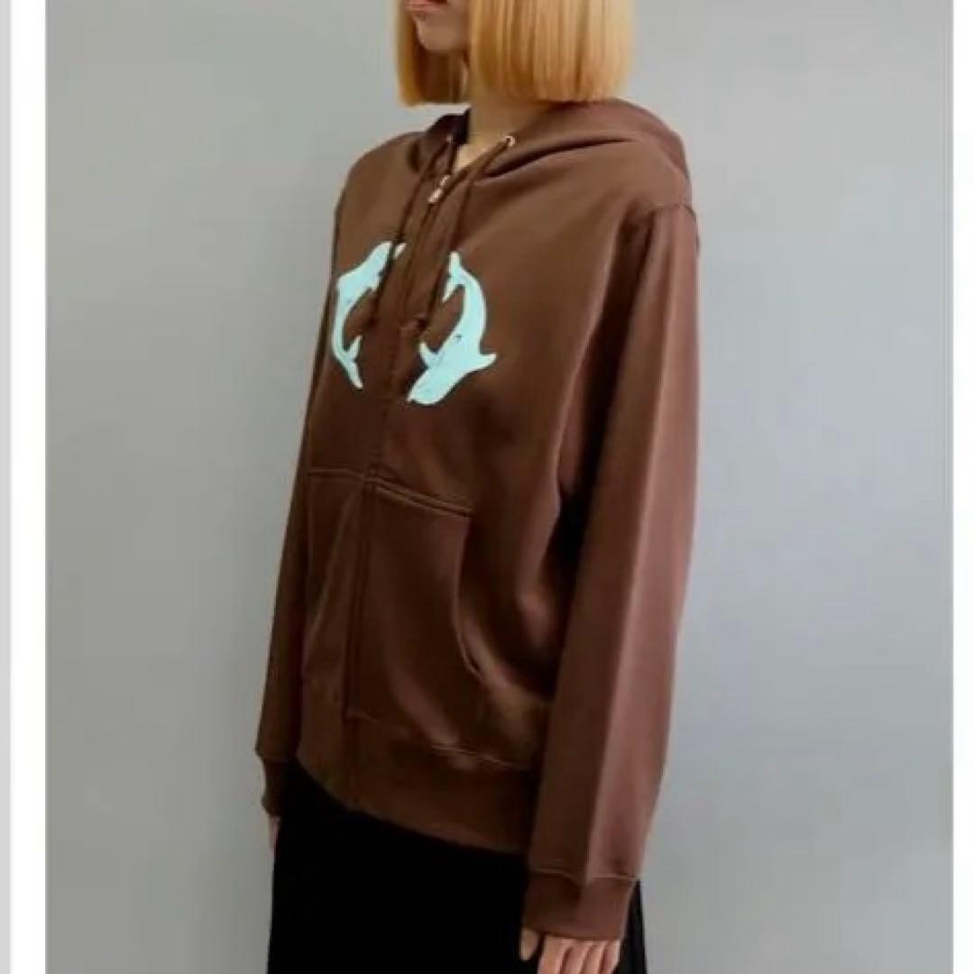 トップス Labyrins Two Dolphins Zip Hoodie shury