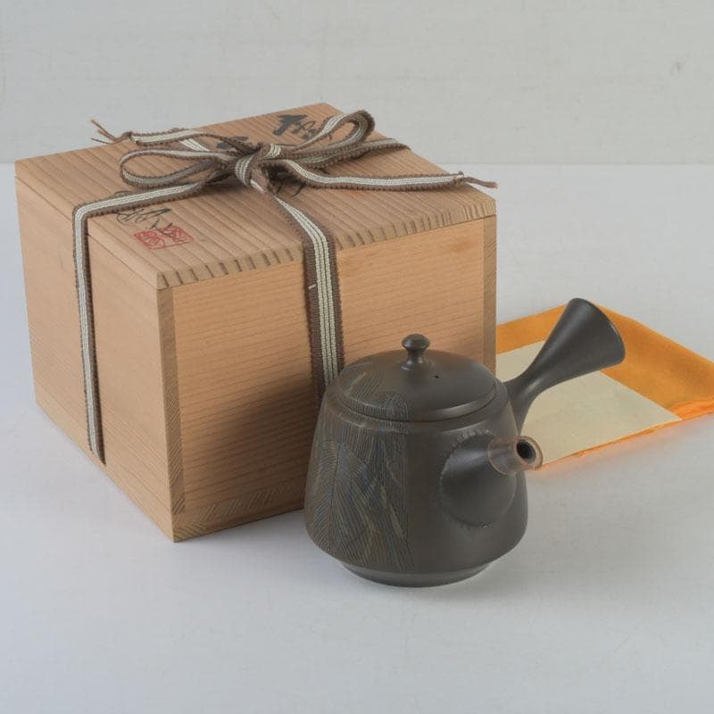 煎茶道具　常滑焼　伊藤昭陽作　急須　茶壷　共布共箱　V　9772