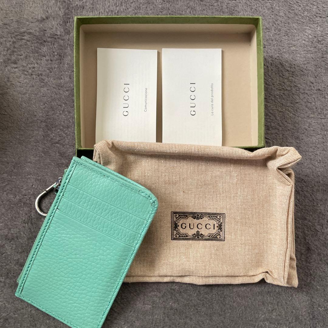 の*み様 GUCCI ミント レザー キーケース