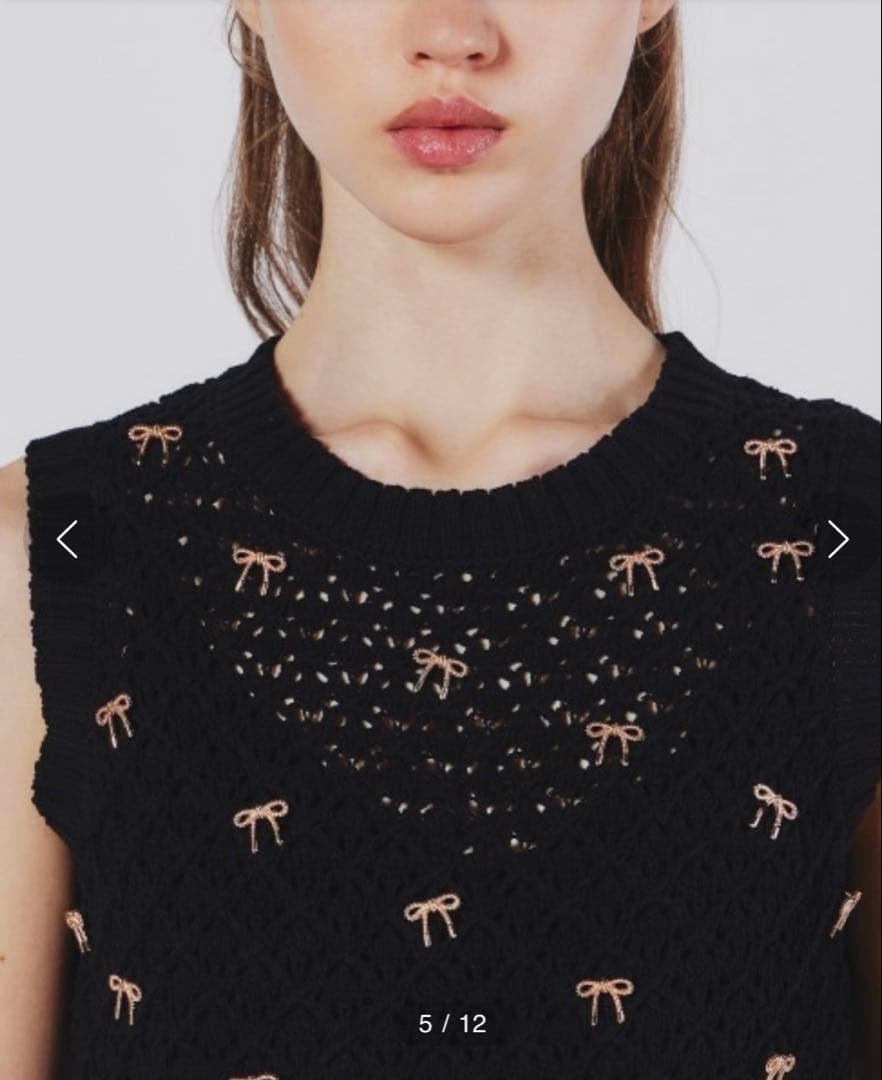 【新品】ダブルスタンダードクロージング　sov. ニットトップス　リボン　38