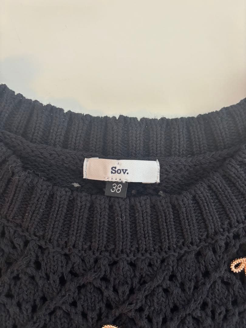 【新品】ダブルスタンダードクロージング　sov. ニットトップス　リボン　38
