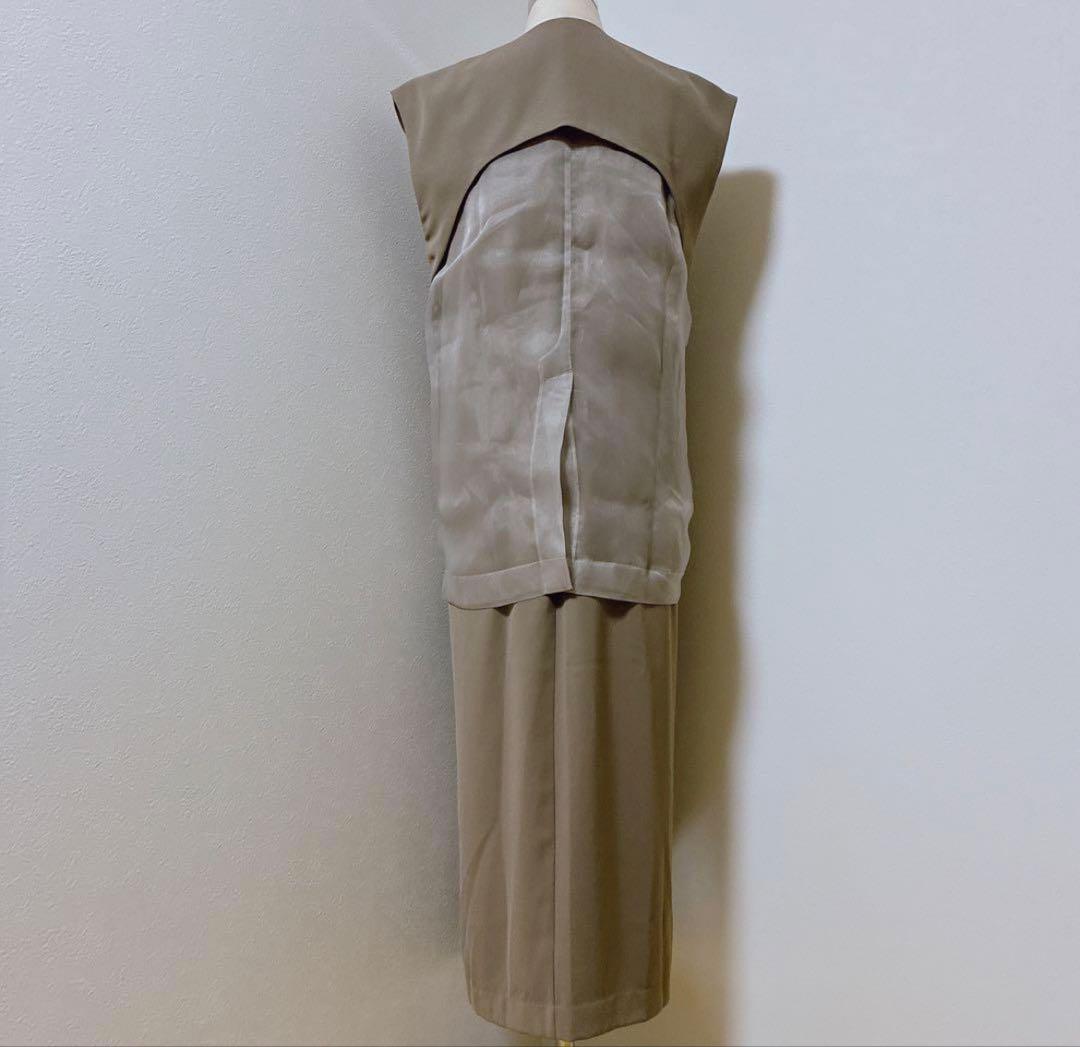 ANDRESDアンドレスド　ニアナ　カーキ　バックシアージレセットアップドレス