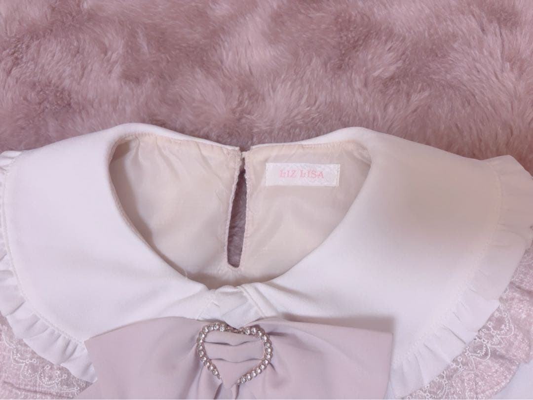 lizlisa ツイードリボンセットアップ ピンク