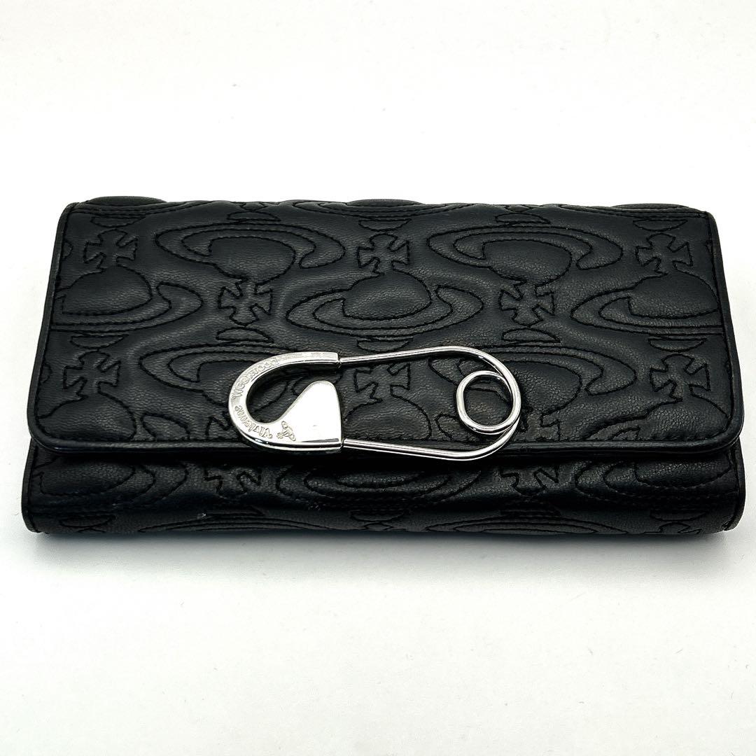 Vivienne Westwood 長財布 安全ピンク キルティング フラップ