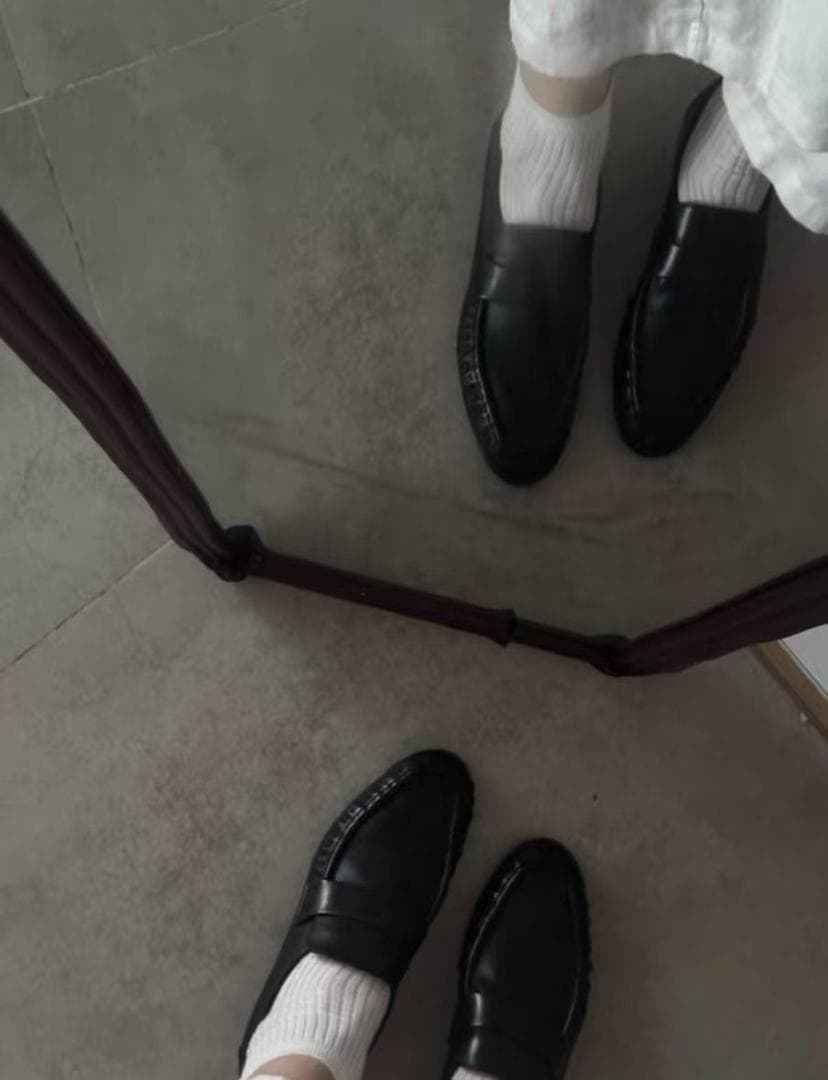 the row 黒 レザー ローファー スリッポン38