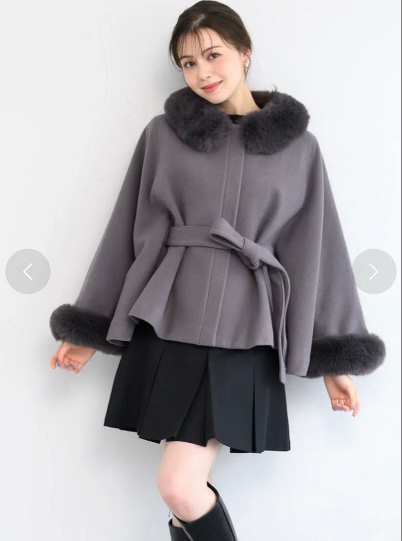 【美品】2024AW ミッシュマッシュ　ポンチョコート