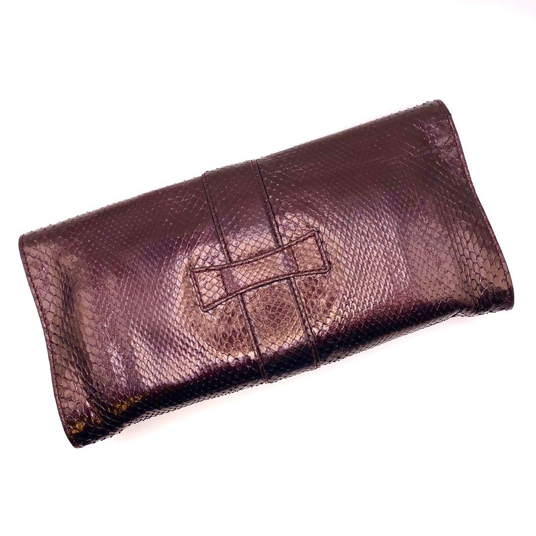 新品未使用 グッチ パイソンレザー クラッチバッグ ヘビ革 ハンドバッグ 高級感