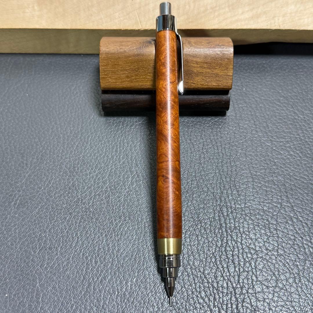 106花梨瘤　木製シャーペン　最強低重心　真鍮