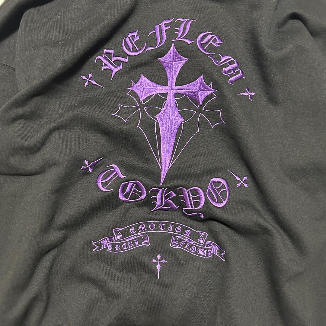 REFLEM レフレム クロス刺繍 ジップアップパーカー