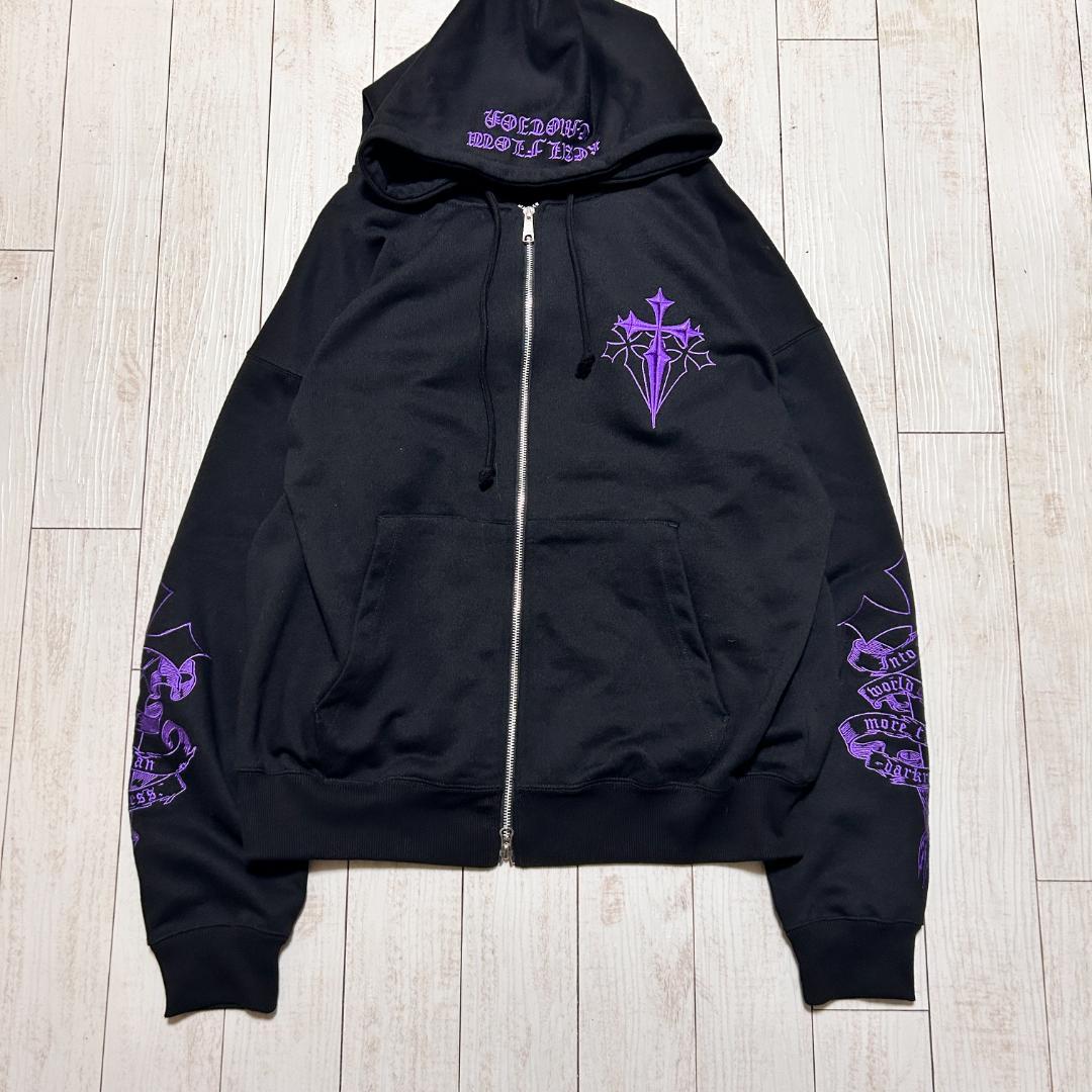 REFLEM レフレム クロス刺繍 ジップアップパーカー