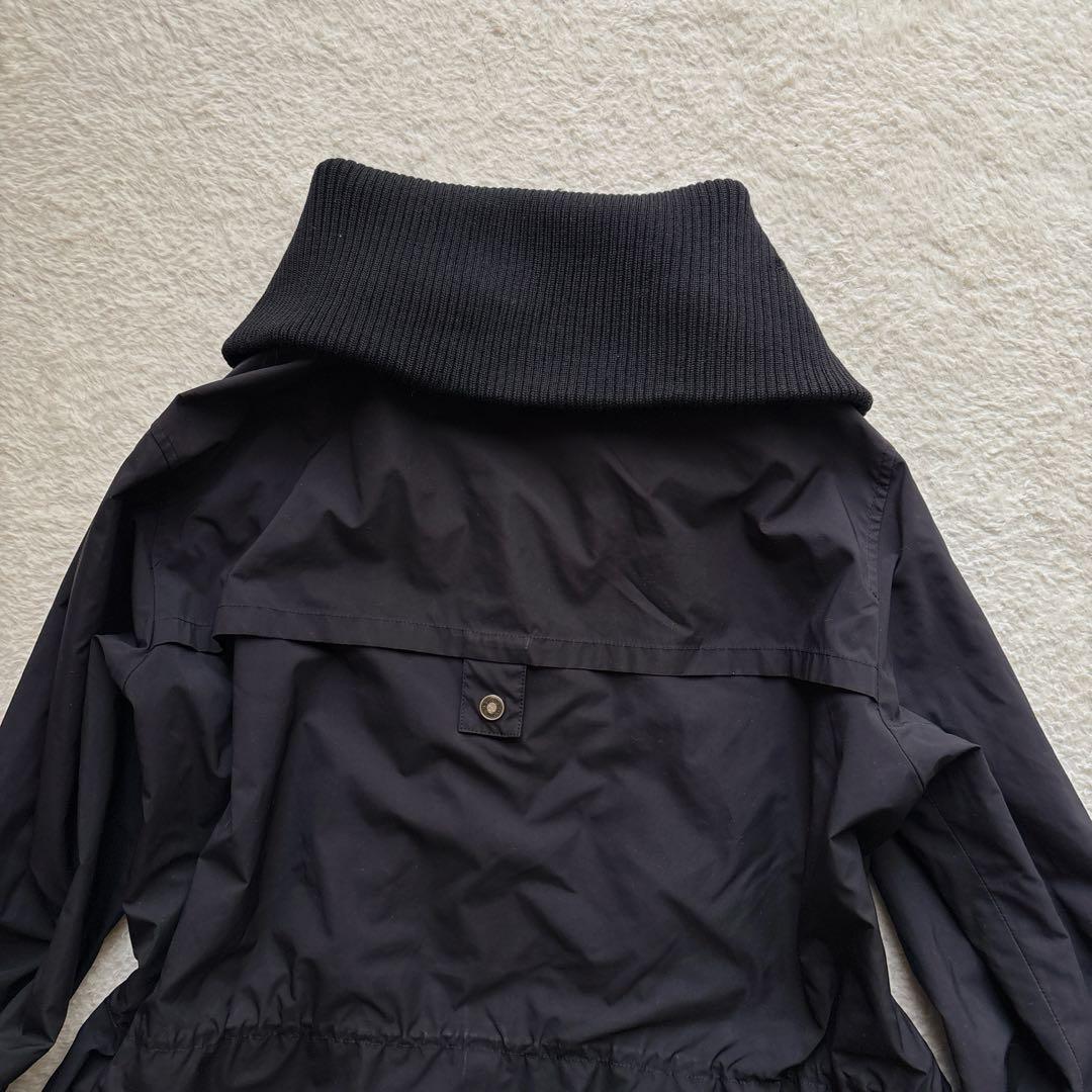 レオナールスポーツ　ナイロンコート　総柄パイピング　襟裏柄　袖リブ