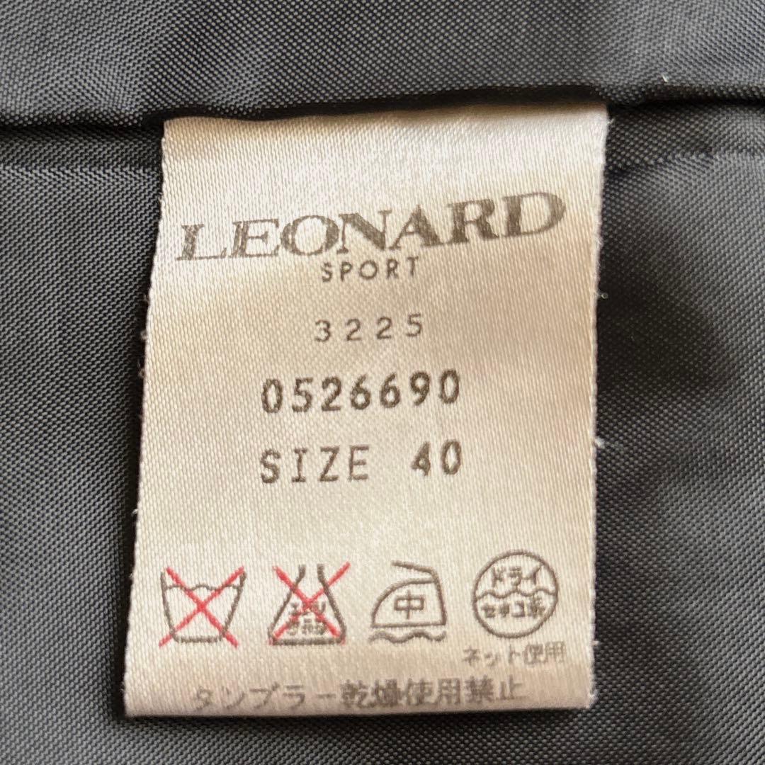 レオナールスポーツ　ナイロンコート　総柄パイピング　襟裏柄　袖リブ