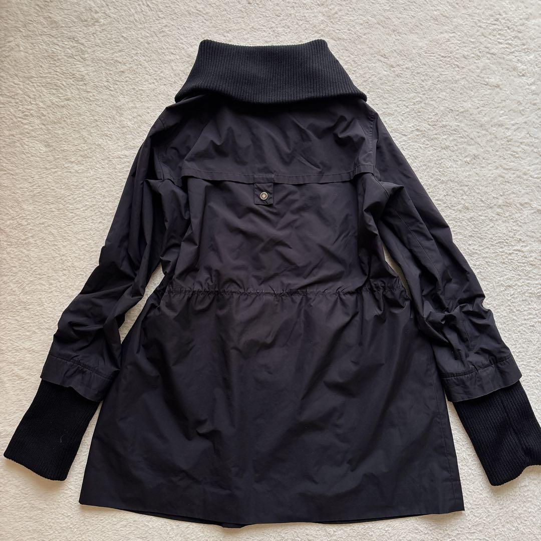 レオナールスポーツ　ナイロンコート　総柄パイピング　襟裏柄　袖リブ