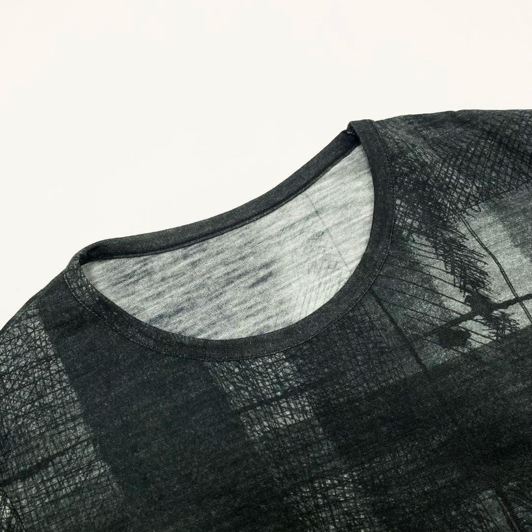 Y's ワイズ 美品21AW ウール 手書き チェックプリント カットソー 2