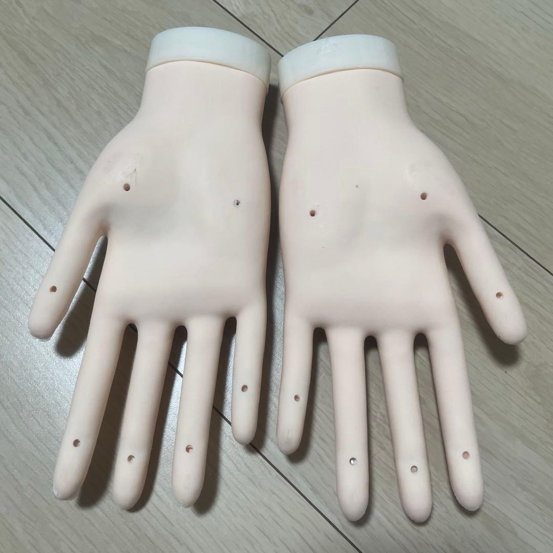 認定モデルハンド ネイルアート用手型 肌色 標準サイズ チップ付き シール付き